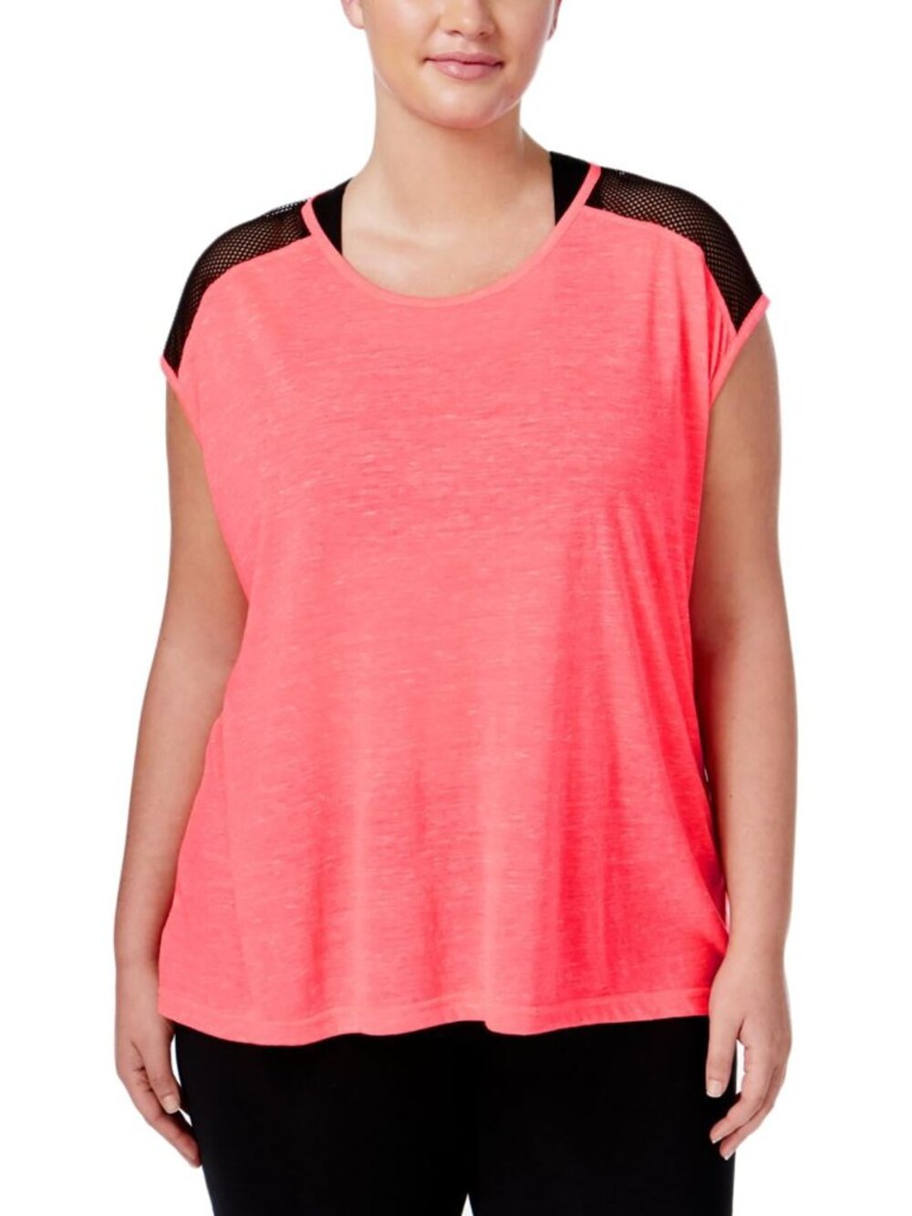Material Girl Womens Activewear Plus Size Active Strappy Back T-Shirt
